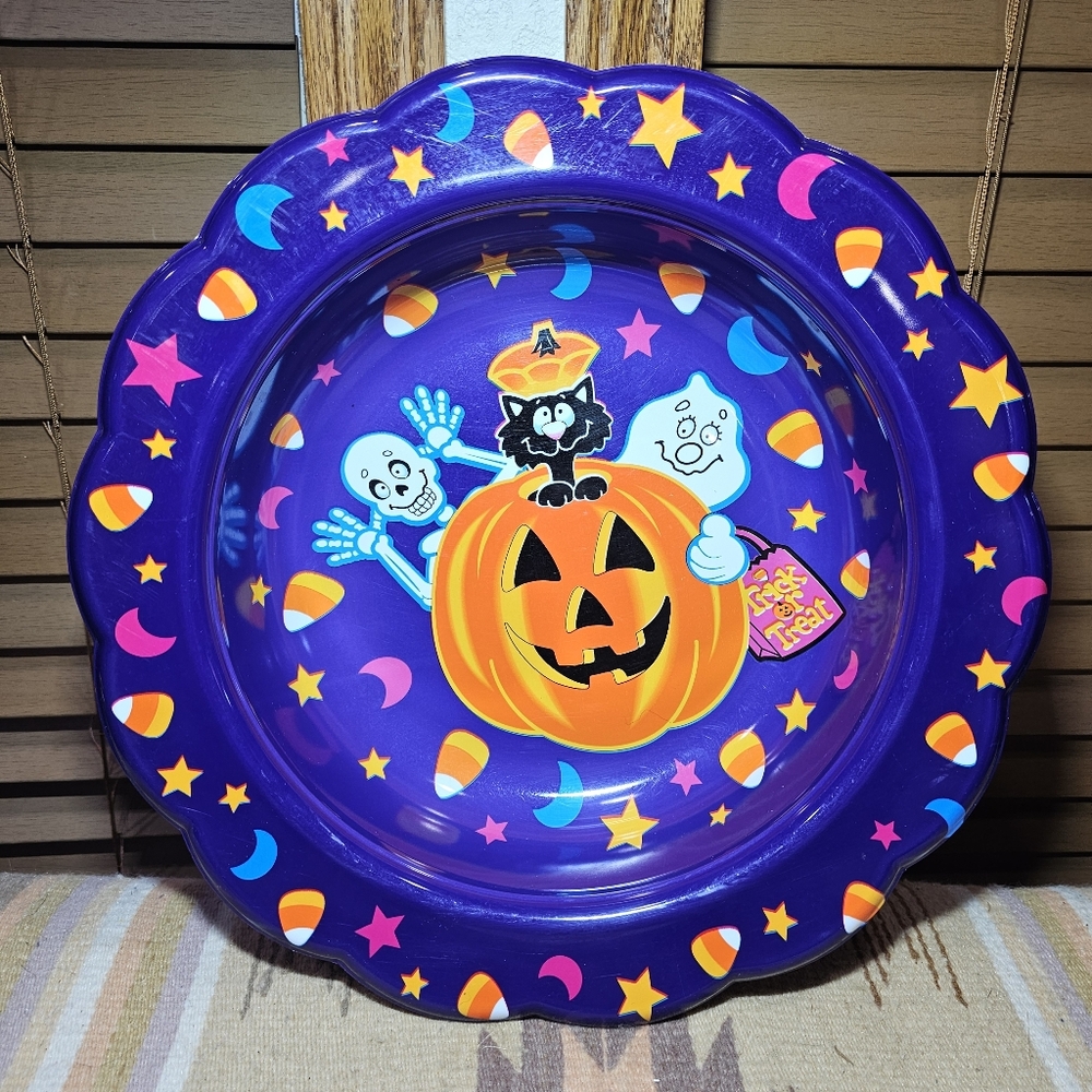 VTG 90's Ullman Halloween Trick or Treat Candy Chips Popcorn Bowl